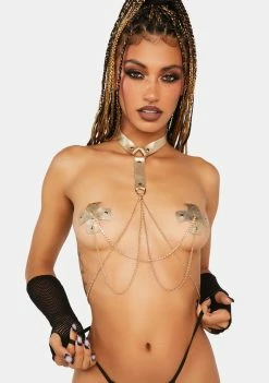 Neva Nude Golden Goddess Reusable Chain Pasties