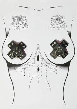 Neva Nude Pierced N' Punked Cross Pasties