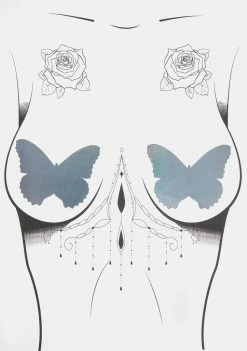 Neva Nude Rainbow Reflective Butterfly Top Pasties Pasties & Tatts