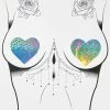 Neva Nude Rainbow Dino Holographic Blacklight Heart Pasties Pasties & Tatts