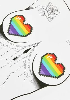 Neva Nude Rainbow Pixel Heart Pasties