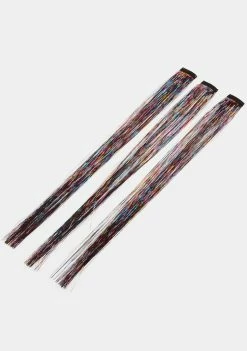 Neva Nude Hair Extensions Rainbow 20" Hair Tinsel Extension 3-Pack