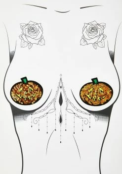 Neva Nude Sequin Pumpkin Pasties