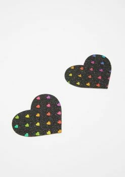 Neva Nude Black Rainbow Heart Pasties