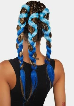 Neva Nude Hair Extensions Blue Jumbo Braid With Tinsel