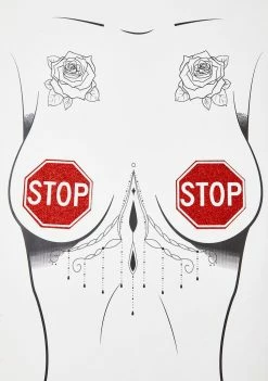 Neva Nude Red Stop Sign Pasties