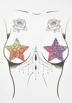 Neva Nude Pasties & Tatts Super Sparkle Rock Kandi Star Pasties