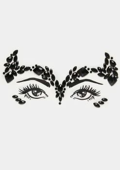 Neva Nude Maleficent Gothic Queen Crystal Jewel Face Sticker Eye Gems