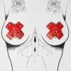 Neva Nude Red Pierced N' Punked Cross Pasties
