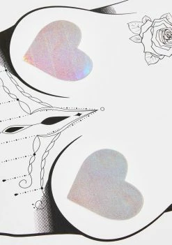 Neva Nude Care Bear Stare Holographic I Heart U Pasties