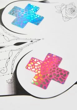 Neva Nude Rainbow Dino Holographic Blacklight X Factor Pasties