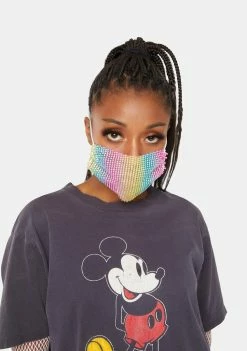 Neva Nude Poker Facie Rainbow Mesh Jewel Face Mask