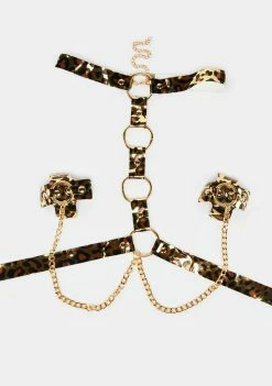 Neva Nude Leopard Queen Safari Reusable Chain Pasties