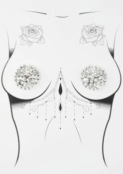 Neva Nude Silver Spiked Pasties