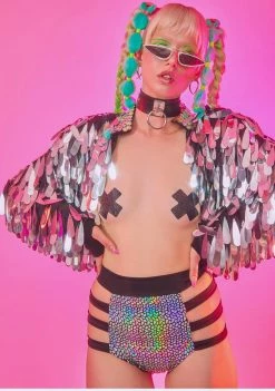 Neva Nude X Cross Black Glitter Pasties