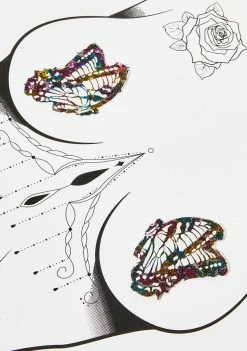 Neva Nude Unipoo Rainbow Sequin Beautiful Butterfly Kisses Pasties Pasties & Tatts
