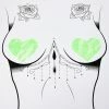 Neva Nude Neon Green Lace Heart Pasties