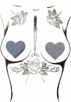 Neva Nude Holographic Heart Pasties Pasties & Tatts