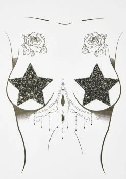 Neva Nude Midnight Super Sparkle Glitter Pasties