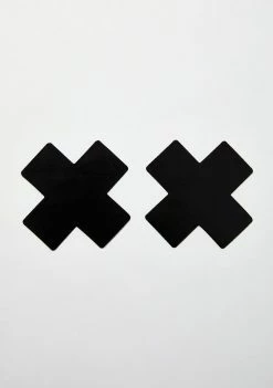 Neva Nude Dom Squad Black Wet Vinyl X Shape Pasties