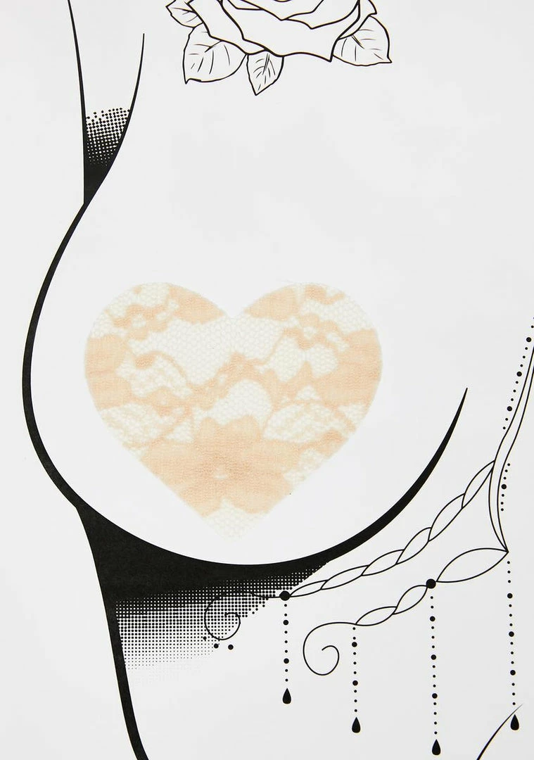 Neva Nude Nude Lace Heart Pasties 2 Neva Nude Nude Lace Heart Pasties