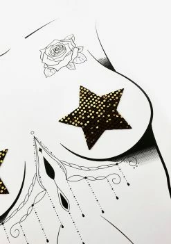 DK X Neva Nude Holo Mesh Star Pasties