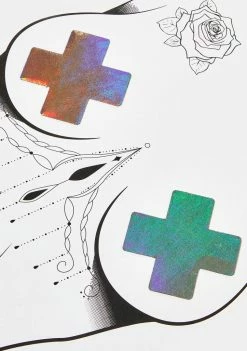 Neva Nude Nitro Gunmetal Grey Holographic X Factor Pasties Pasties & Tatts