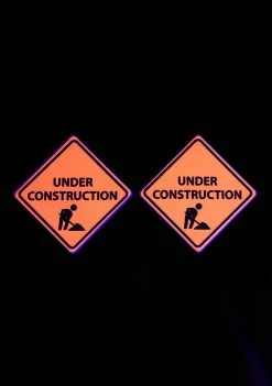 Neva Nude Orange UV Under Construction Sign Pasties Pasties & Tatts