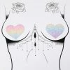 Neva Nude Glitter Rainbow Heart Pasties Pasties & Tatts
