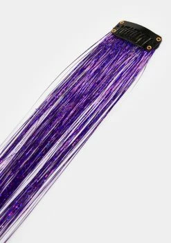 Neva Nude Purple 20" Hair Tinsel Extension 3-Pack