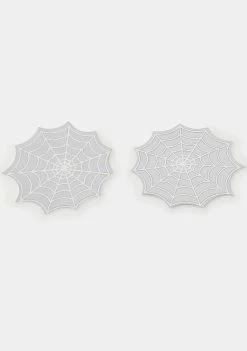 Neva Nude Reflective Spider Web Pasties