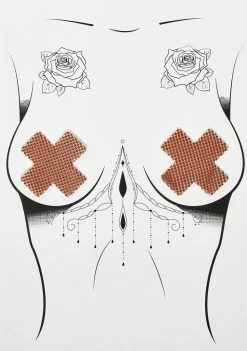 Neva Nude Pink Shiney Hiney Iridescent Rhinestone Pasties And Panty Set