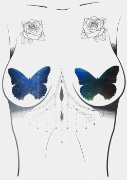 Neva Nude Rainbow Reflective Butterfly Pasties