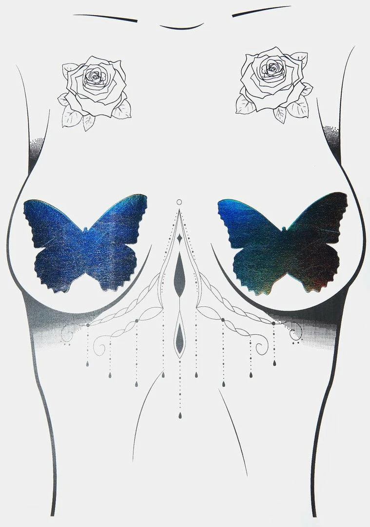 Neva Nude Rainbow Reflective Butterfly Pasties 1 Neva Nude Rainbow Reflective Butterfly Pasties