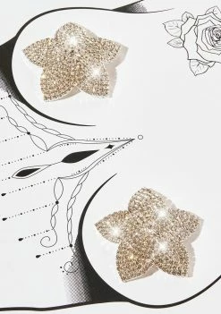 Neva Nude Burstin' Blooms Rhinestone Reusable Silicone Pasties