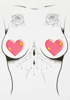 Neva Nude Pasties & Tatts Sparkly Emoji Heart Pasties