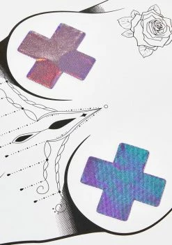 Neva Nude Pasties & Tatts Lustful Lilac Holographic X Factor Pasties