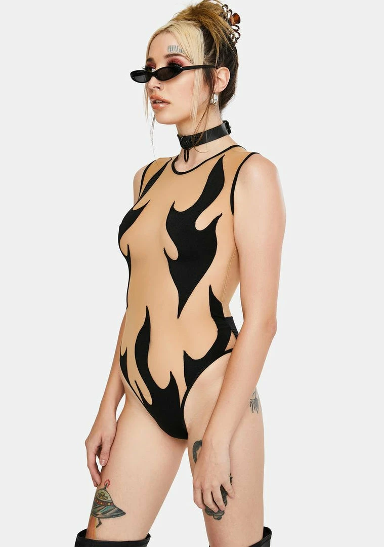 Neva Nude Black Flames Sheer Bodysuit Lingerie & Sleepwear 2 Neva Nude Black Flames Sheer Bodysuit Lingerie & Sleepwear