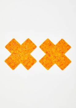 Neva Nude Orange Sparkle Cross Pasties Pasties & Tatts