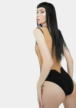 Neva Nude Rhinestone Flames Bodysuit