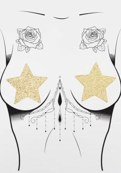 Neva Nude Gold Star Glitter Pasties 5 Neva Nude Gold Star Glitter Pasties