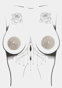 Neva Nude Pasties & Tatts Crystal Cage Reusable Pasties