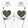Neva Nude Black Chunky Glitter Heart Pasties Pasties & Tatts