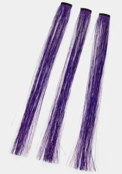 Neva Nude Purple 20" Hair Tinsel Extension 3-Pack