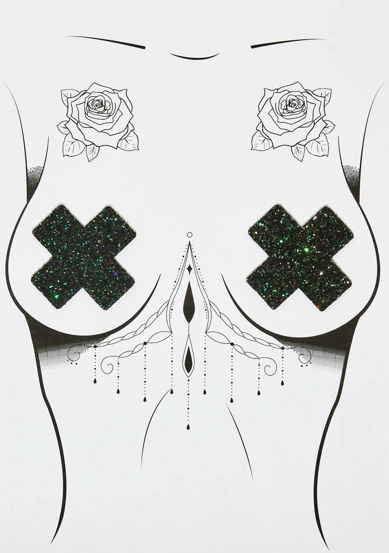 Neva Nude Super Sparkle Green Envy X Factor Pasties 1 Neva Nude Super Sparkle Green Envy X Factor Pasties