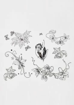 Neva Nude Pasties & Tatts Butterfly Floral Temporary Tattoo Set