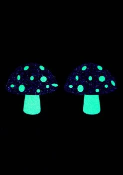 Neva Nude UV Neon Glitter Shroom Pasties
