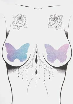Neva Nude Pastel UV Butterfly Pasties