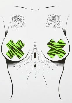 Neva Nude Rad Zeebs Neon Green Blacklight X Factor Pasties