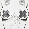 Neva Nude Black Chunky Glitter Cross Pasties Pasties & Tatts